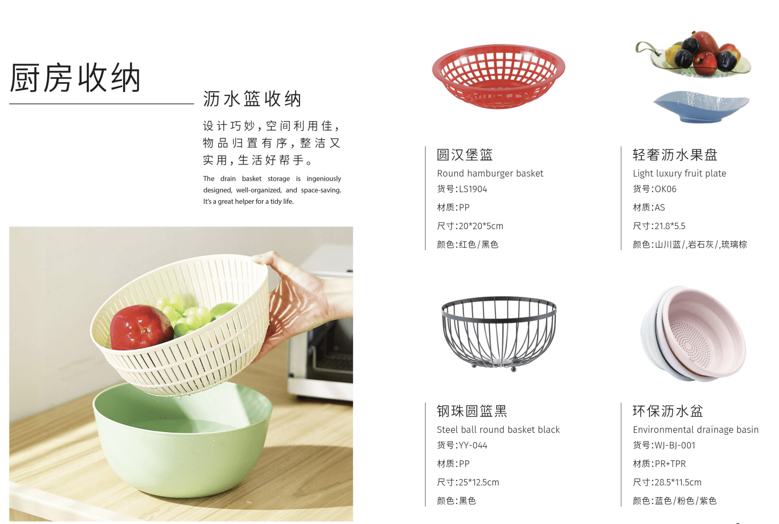 Drain Basket Storage Collection